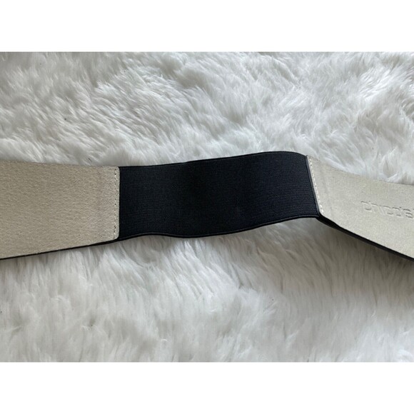 EUC Chico\'s Black Leather Corset Belt - Flattering and Comfortable - M